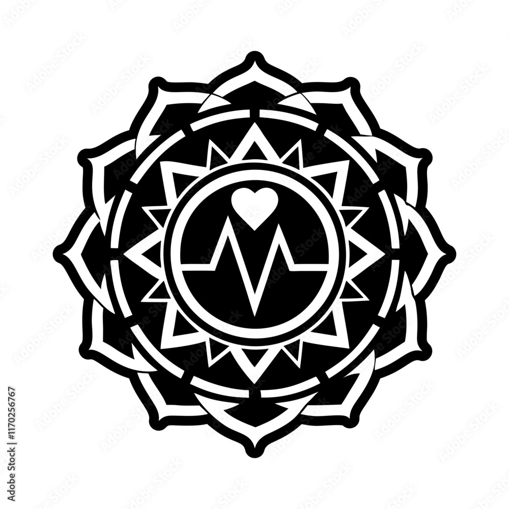 A glyph style icon of heartbeat rhythm symbol A glyph style icon of heartbeat rhythm symbol