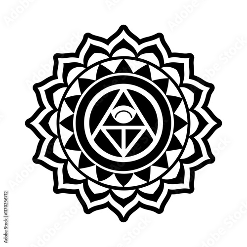Healing mandala icon in glyph style