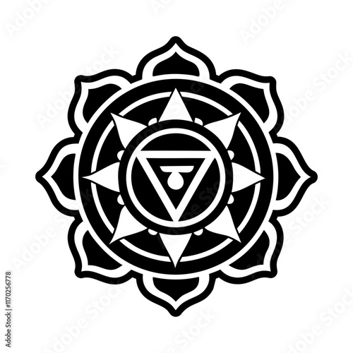 Herb chakra icon in glyph style