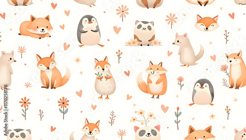 Adorable Woodland Creatures: A Sweet Watercolor Pattern