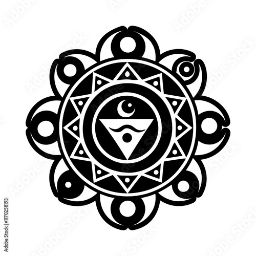 A solid style icon of joy chakra symbol