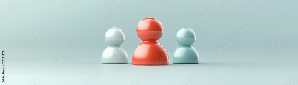 Three colorful figures united, a vibrant display of shapes and hues in abstract art