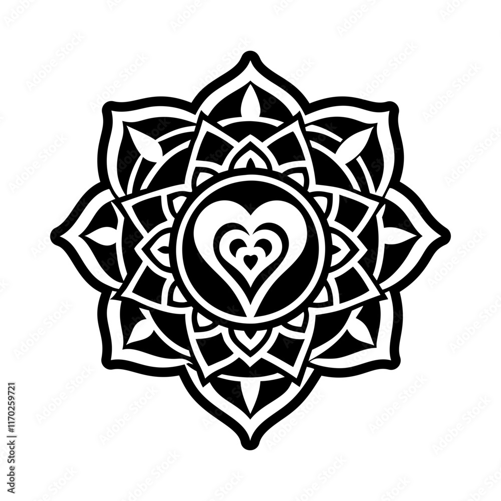A filled style icon of love chakra symbol A filled style icon of love chakra symbol