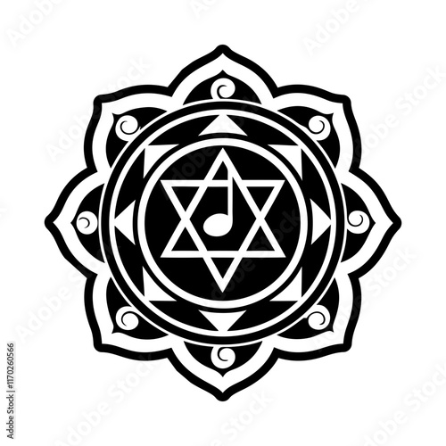 Music chakra symbol icon in solid style