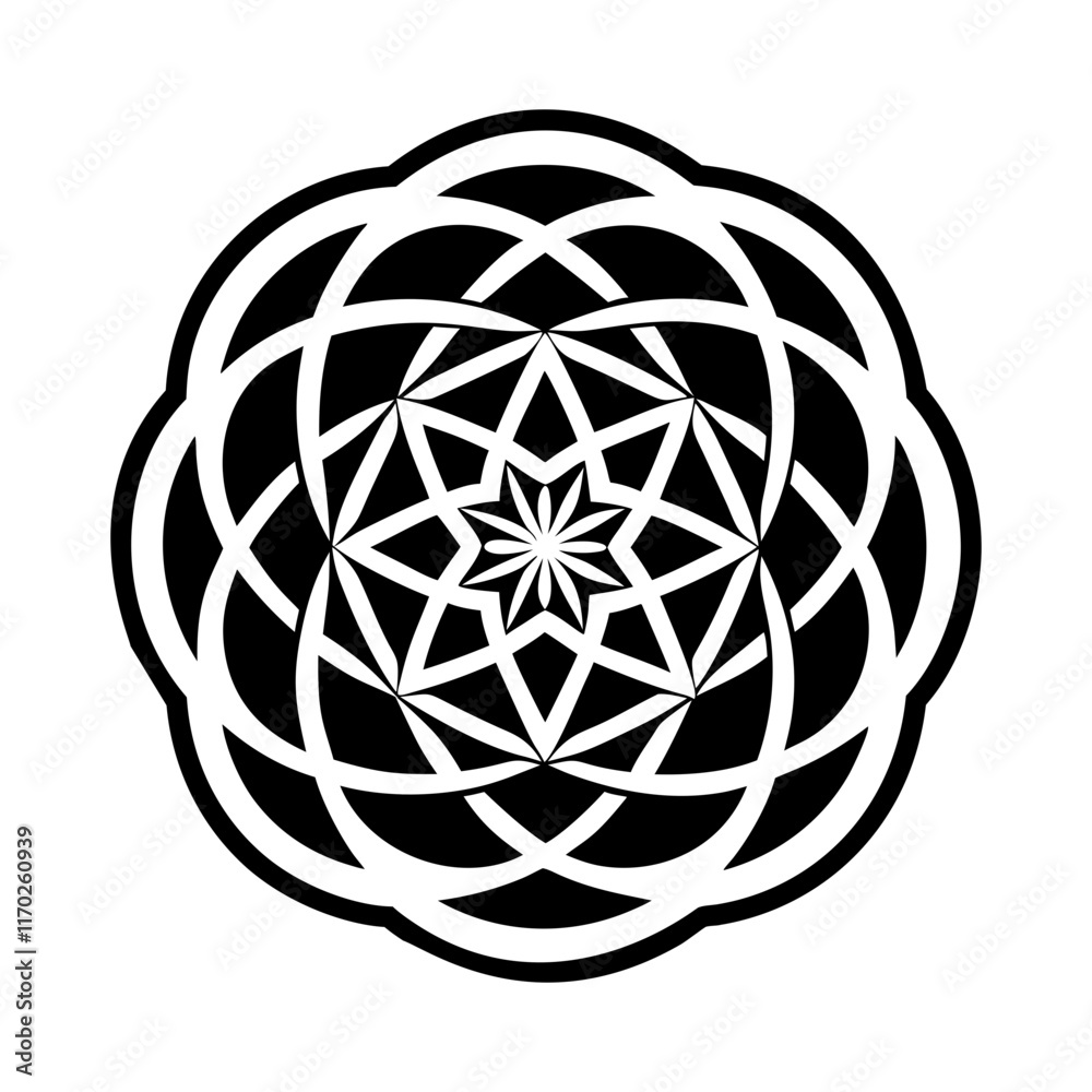 Mystical geometry icon in glyph style Mystical geometry icon in glyph style