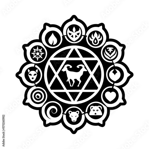 Nature chakra icon in filled style