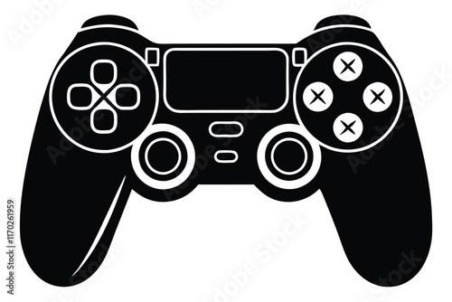 Game controller silhouette vector, Video game controller, joystick 