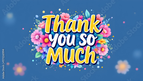 Floral Thank You: Vibrant Watercolor Lettering Design