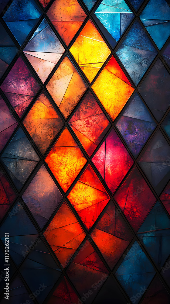 Vibrant Diamond Glass Mosaic: Abstract Art Design Vibrant Diamond Glass Mosaic: Abstract Art Design
