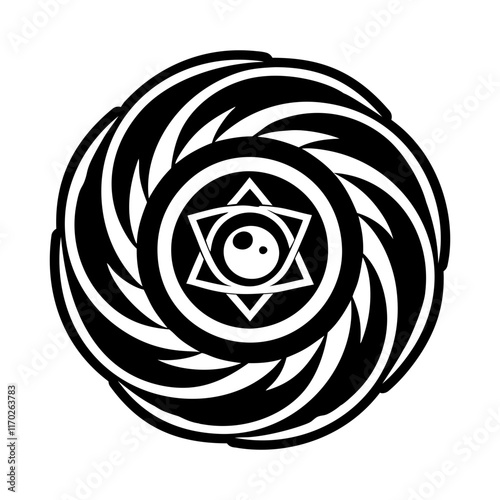 Collection of Chakra Symbols Glyph Style Icons 

