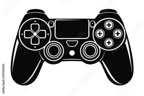 Game controller silhouette vector, Video game controller, joystick 