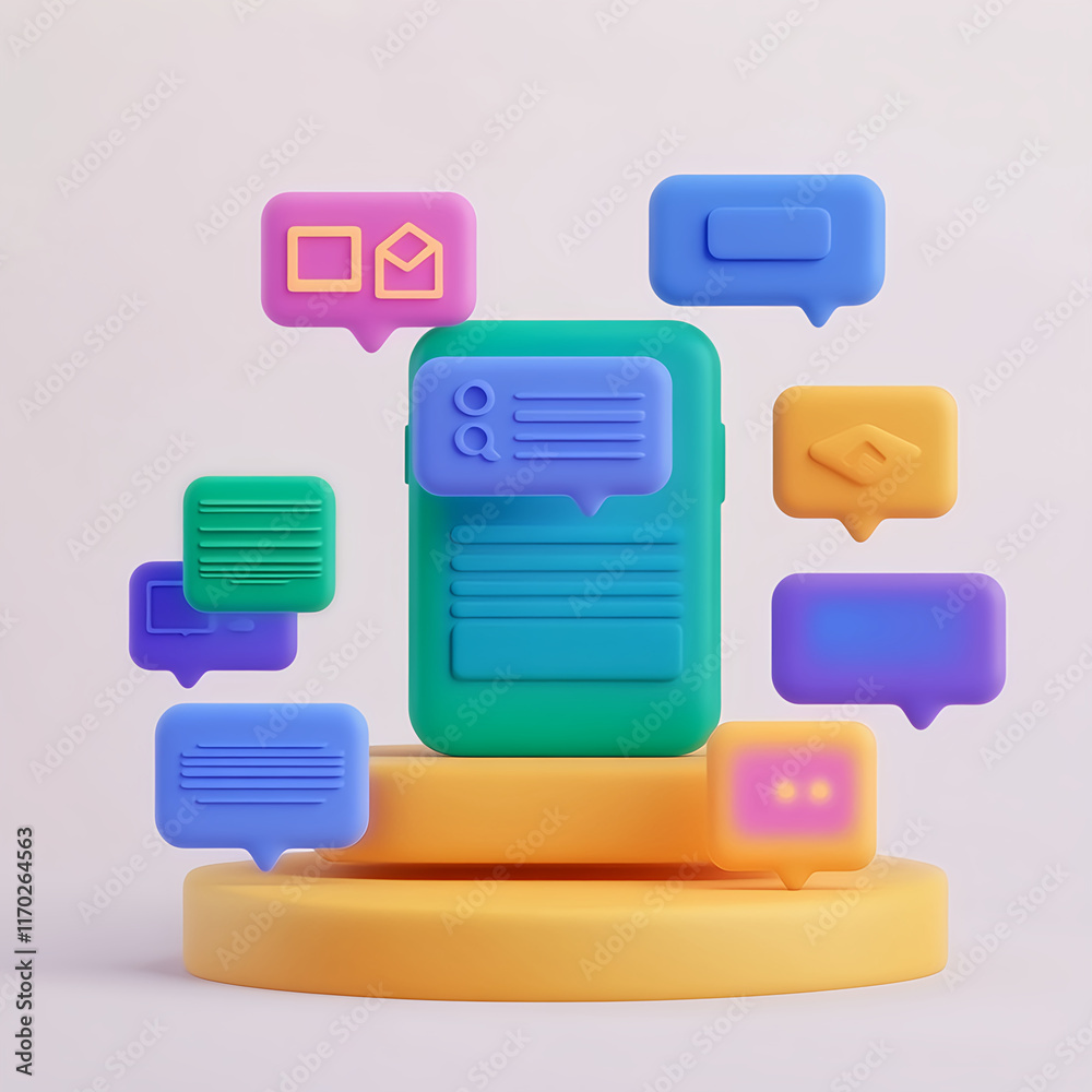 logistics online trading automation concept. Colorful communication icons surround a smartphone, symbolizing digital messaging and interactions. logistics online trading automation concept. Colorful communication icons surround a smartphone, symbolizing digital messaging and interactions.