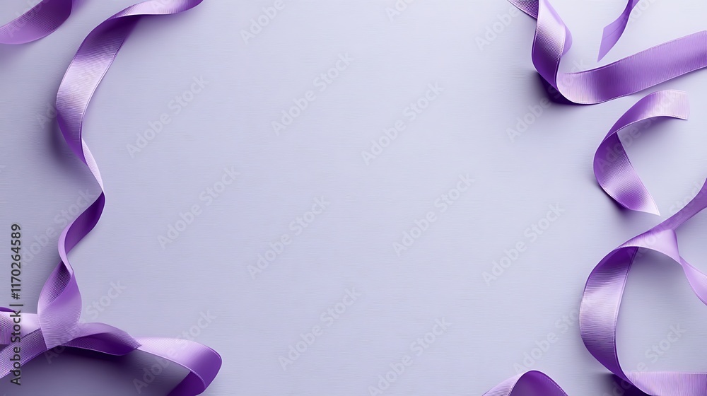 Lavender Ribbons Frame A Light Purple Background Lavender Ribbons Frame A Light Purple Background