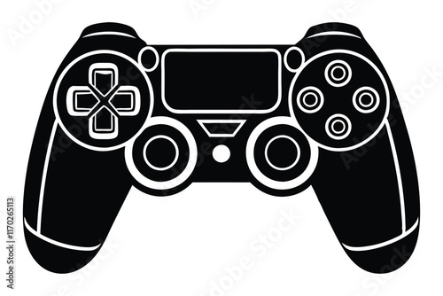 Game controller silhouette vector, Video game controller, joystick 