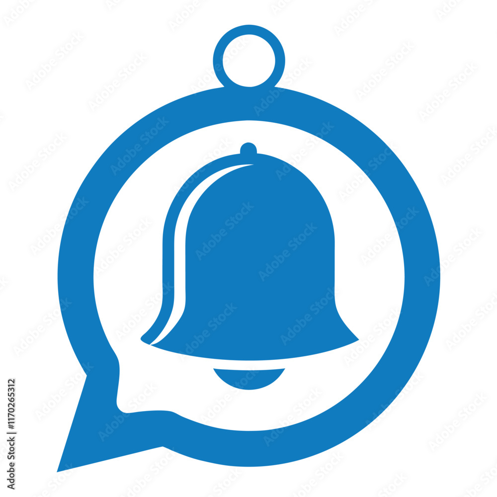 Ring bell icon in flat style. Notification alert concept Ring bell icon in flat style. Notification alert concept