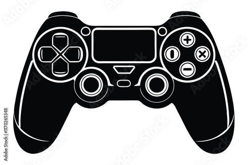 Game controller silhouette vector, Video game controller, joystick 