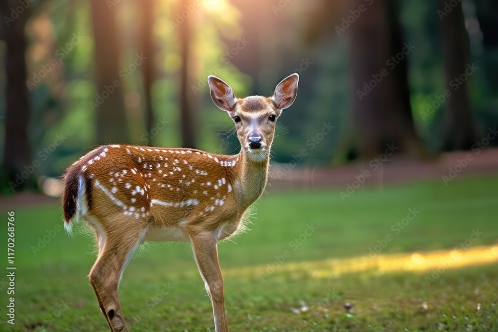 Adorable Deer Fawn in the Serene Forest Adorable Deer Fawn in the Serene Forest