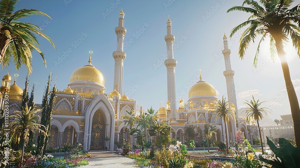 Fototapeta premium Al-Mustafa Mosque in Sharm El Sheikh. The largest mosque in the city. Jan 29, 2020