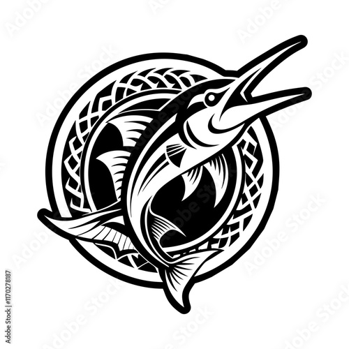 Marlin fish icon in filled style