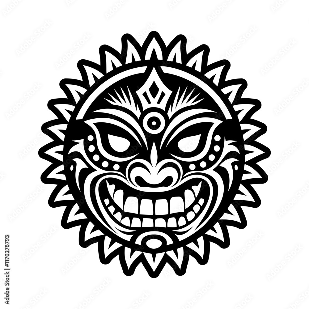 Fototapeta premium Sun mask icon in filled style