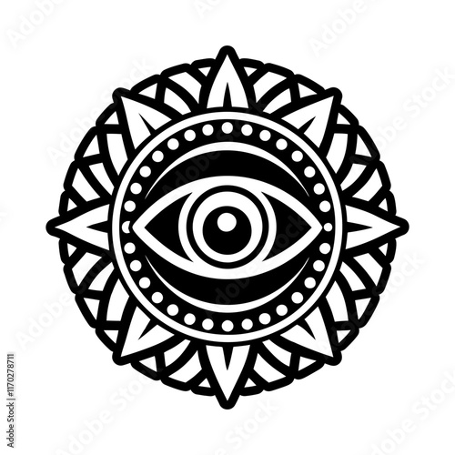 Spiritual eye icon in filled style