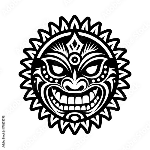 Sun mask icon in filled style