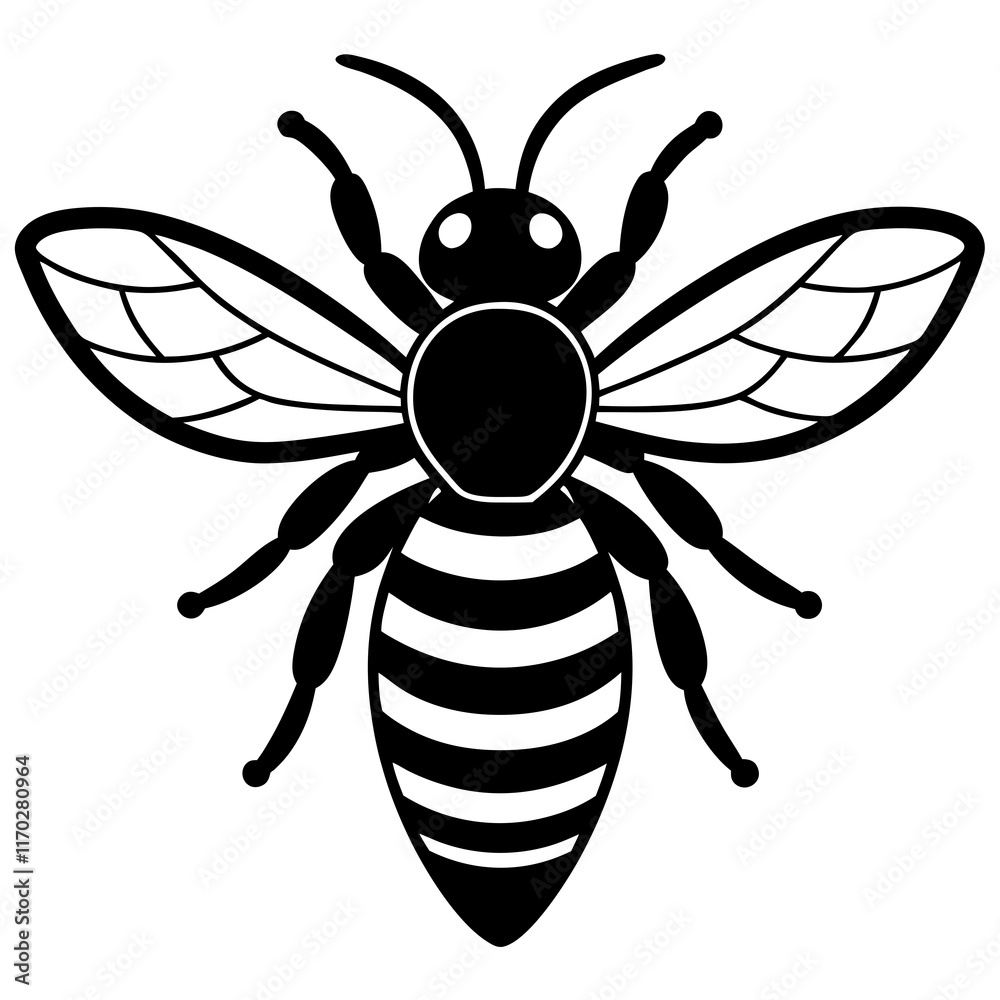Obraz premium Cute Bee vector cartoon illustration