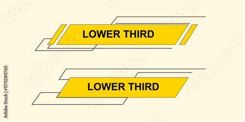 Graphic set of lower thirds for media streaming broadcasting live elements vector design concept.