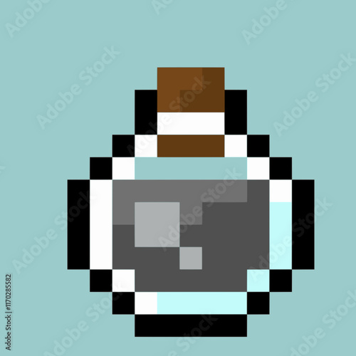 potion of gray color for the game. pixel art