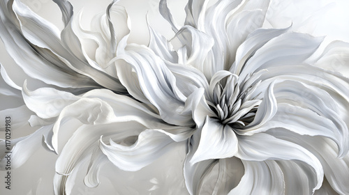 Abstract White Flower Artistic Painting Design