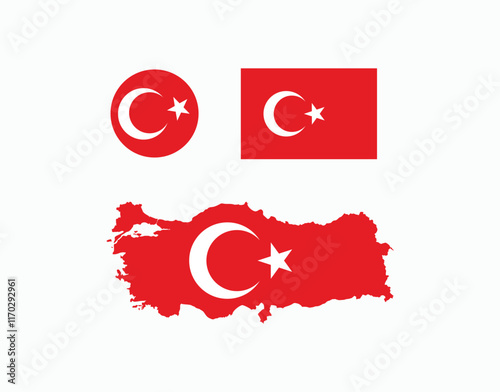 map of Turkey filled with flag of the state