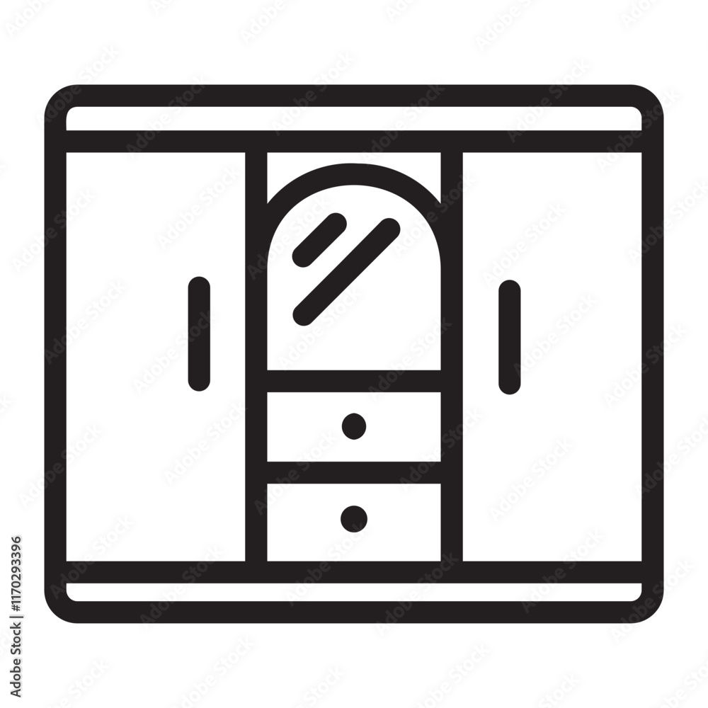 wardrobe line icon