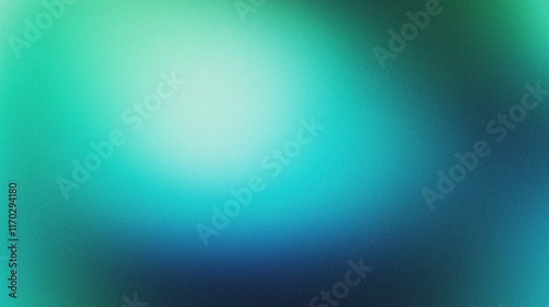 Blue Green abstract gradient background with grainy effect texture.