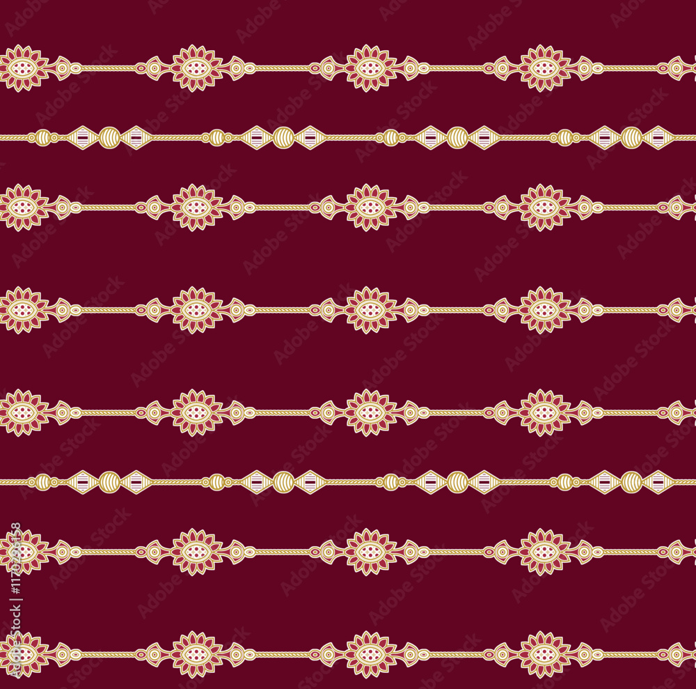 Fototapeta premium Highlight Pattern traditional Mughal, Japanese, or Ajrakh-inspired motifs reimagined for digital prints