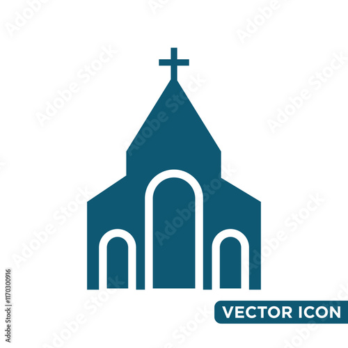 Simple Church Icon Design Template 