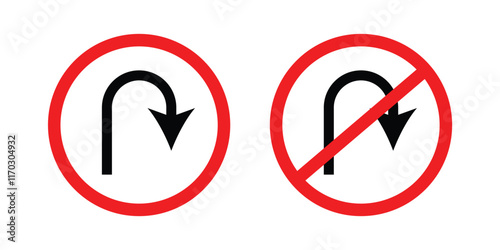 U turn arrow icon. u turn arrow flat vector icon from u turn arrow collection for web, mobile apps vector stock illustration EPS 10.