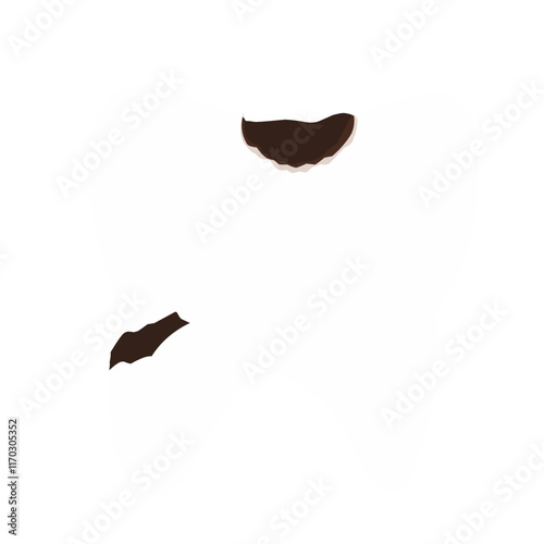 Illustration of damaged teeth. Cracked teeth. Cavities. Bleeding teeth. Tartar 