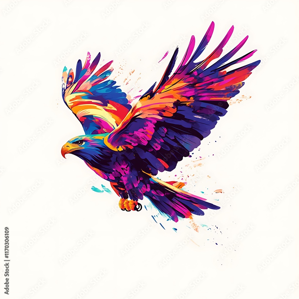 Fototapeta premium Colorful abstract eagle in flight. (2)