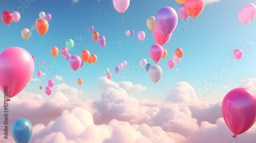 balloons flying in the sky