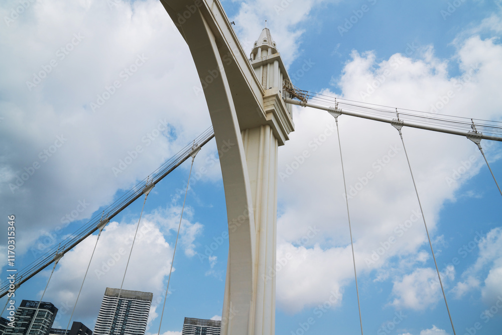 Obraz premium Partial close-up of Baishi Bridge in Zhuhai, Guangdong Province, China on June 4, 2023