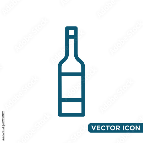 Simple Wine Bottle Icon Design Template 