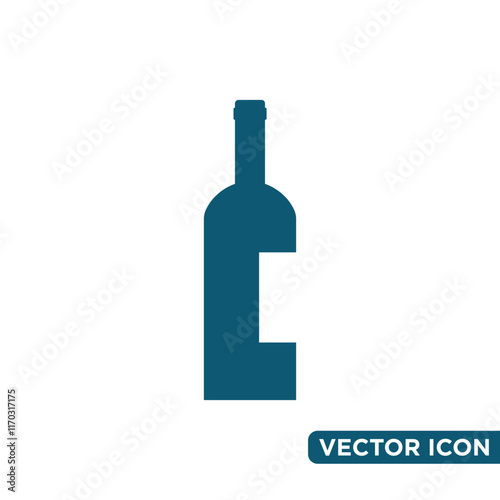 Simple Wine Bottle Icon Design Template 