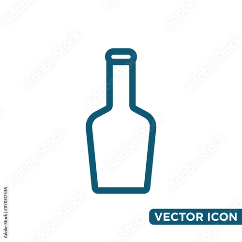 Simple Wine Bottle Icon Design Template 
