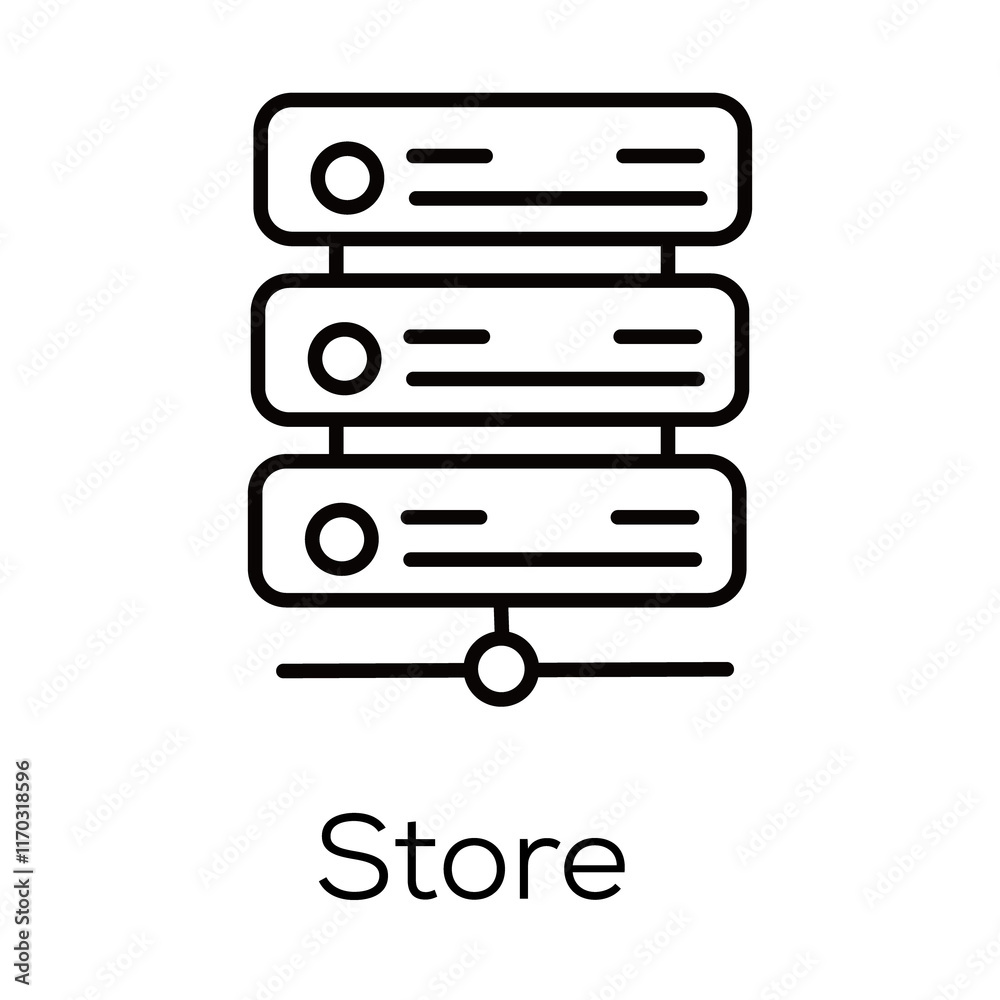 Store Icon – Database Symbolizing Secure Data Storage Store Icon – Database Symbolizing Secure Data Storage