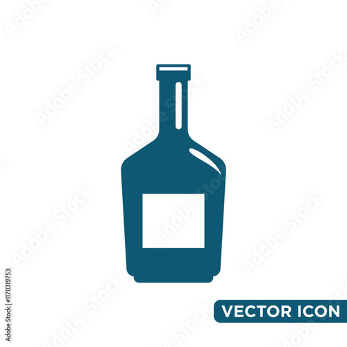 Simple Wine Bottle Icon Design Template 