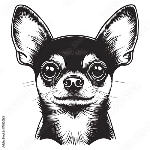 Black and white chihuahua portrait. (1) photo