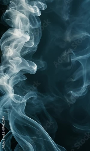 Wallpaper Mural Abstract Smoke Art: Teal and White Swirls Torontodigital.ca