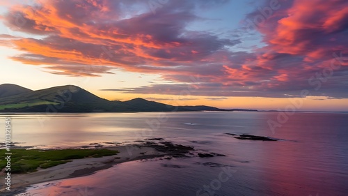 Secluded cove and coastline with calm sea