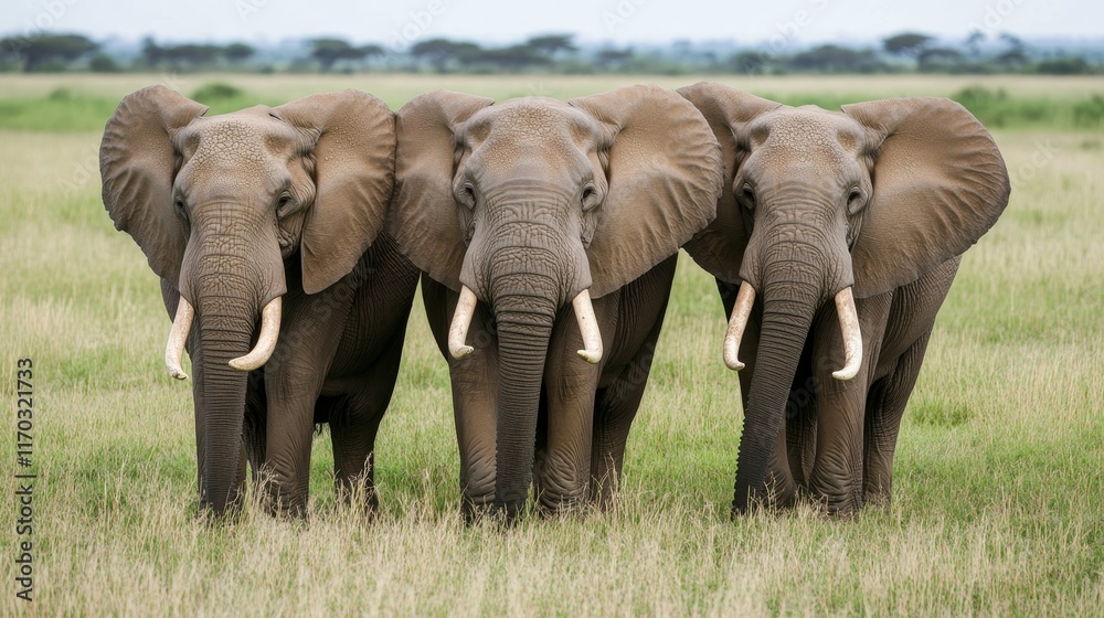 Fototapeta premium Elephants. A group of elephants. 