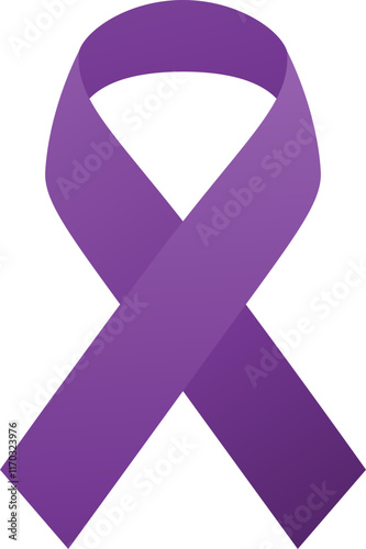 Purple awareness Ribbon. World Leprosy Day Illustration